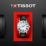 Tissot Carson Premium Silver Dial Black Leather Strap Watch For Men - T122.410.16.033.00