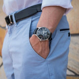 Tissot Chemin Des Tourelles Powermatic 80 Black Dial Black Leather Strap Watch For Men - T099.407.16.058.00