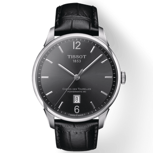 Tissot Chemin Des Tourelles Powermatic 80 Black Dial Black Leather Strap Watch For Men - T099.407.16.447.00