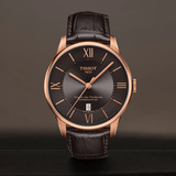 Tissot Chemin des Tourelles Powermatic 80 Brown Dial Brown Leather Strap Watch for Men - T099.407.36.448.00
