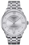 Tissot Chemin Des Tourelles Powermatic 80 Diamonds Silver Dial Silver Steel Strap Watch for Men - T099.407.11.033.00