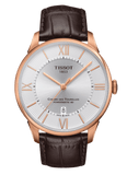 Tissot Chemin Des Tourelles Powermatic 80 Silver Dial Brown Leather Strap Watch For Men - T099.407.36.038.00