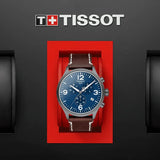 Tissot Chrono XL Blue Dial Brown Leather Strap Watch For Men - T116.617.36.047.00