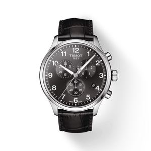 Tissot Chrono XL Classic Black Dial Black Leather Strap Watch For Men - T116.617.16.057.00