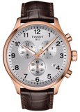 Tissot Chrono XL Classic Silver Dial Brown Leather Strap Watch For Men - T116.617.36.037.00