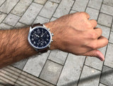 Tissot Chrono XL Vintage Blue Dial Brown Leather Strap Watch For Men - T116.617.16.042.00