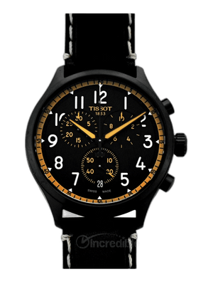 Tissot Chrono XL Vintage Chronograph Black Dial Black Leather Strap Watch For Men - T116.617.36.052.02