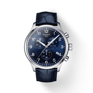Tissot Chrono XL Viral Kohli Special Edition Blue Dial Blue Leather Strap Watch For Men - T116.617.16.047.01