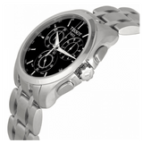 Tissot Couturier Chronograph Black Dial Silver Steel Strap Watch For Men - T035.617.11.051.00