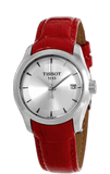 Tissot Couturier Lady Silver Dial Red Leather Strap Watch for Women - T035.210.16.031.01