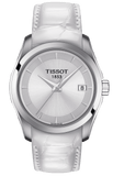 Tissot Couturier Lady Silver Dial White Leather Strap Watch For Women - T035.210.16.011.00