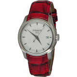 Tissot Couturier White Dial Red Leather Watch For Women - T035.210.16.011.01