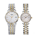 Tissot Desire White Dial Two Tone Mesh Bracelet Two Tone Steel Watch For Men - T52.2.481.31