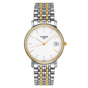 Tissot Desire White Dial Two Tone Mesh Bracelet Two Tone Steel Watch For Men - T52.2.481.31