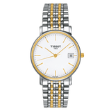 Tissot Desire White Dial Two Tone Mesh Bracelet Two Tone Steel Watch For Men - T52.2.481.31
