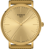 Tissot Everytime Gent Gold Dial Gold Mesh Bracelet Watch for Men - T143.410.33.021.00