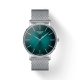 Tissot Everytime Gent Green Dial Silver Mesh Bracelet Watch for Men - T143.410.11.091.00