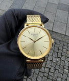 Tissot Everytime Lady Gold Dial Gold Mesh Bracelet Watch for Women - T143.210.33.021.00
