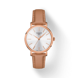Tissot Everytime Lady Silver Dial Brown Leather Strap Watch for Women - T143.210.36.011.00
