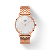 Tissot Everytime Medium White Dial Rose Gold Mesh Bracelet Watch For Men - T109.410.33.031.00
