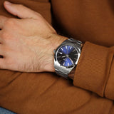 Tissot Gentleman Blue Dial Silver Steel Strap Watch For Men - T127.410.11.041.00