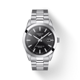 Tissot Gentleman Powermatic 80 Silicium Black Dial Silver Steel Strap Watch For Men - T127.407.11.051.00