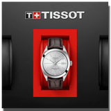 Tissot Gentleman Powermatic 80 Silicium Silver Dial Brown Leather Strap Watch For Men - T127.407.16.031.01