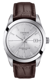 Tissot Gentleman Powermatic 80 Silicium Silver Dial Brown Leather Strap Watch For Men - T127.407.16.031.01