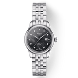 Tissot Le Locle Automatic Diamonds Mother of Pearl Black Dial Silver Steel Strap Watch For Women - T006.207.11.126.00