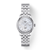 Tissot Le Locle Automatic Diamonds Mother of Pearl Dial Silver Steel Strap Watch For Women - T006.207.11.116.00