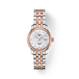 Tissot Le Locle Automatic Diamonds Mother of Pearl White Dial Two Tone Steel Strap Watch For Women - T006.207.22.116.00