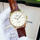 Tissot Le Locle Automatic Gold Dial Brown Leather Strap Watch For Men - T41.5.413.73