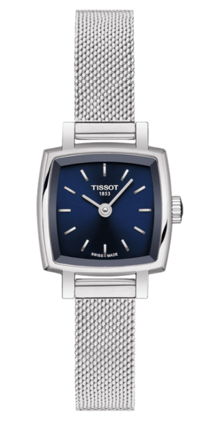 Tissot Lovely Square Blue Dial Silver Mesh Bracelet Watch For Women - T058.109.11.041.00