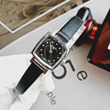 Tissot Lovely Square Quartz Diamonds Black Dial Black Leather Strap Watch For Women - T058.109.16.056.00