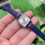 Tissot Lovely Square Silver Dial Blue Leather Strap Watch For Women - T058.109.16.031.00