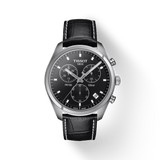 Tissot PR 100 Chronograph Black Dial Black Leather Strap Watch For Men - T101.417.16.051.00