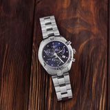 Tissot PR 100 Sport Chic Chronograph Diamonds Blue Dial Silver Steel Strap Watch for Women - T101.917.11.046.00