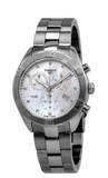 Tissot PR 100 Sport Chic Chronograph Diamonds Mother of Pearl Dial Silver Steel Strap Watch for Women - T101.917.11.116.00