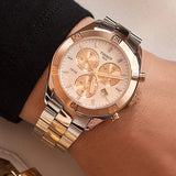 Tissot PR 100 Sport Chic Chronograph Diamonds Mother of Pearl Dial Two Tone Steel Strap Watch for Women - T101.917.22.116.00