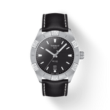 Tissot PR 100 Sport Quartz Black Dial Black Leather Strap Watch For Men - T101.610.16.051.00