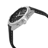 Tissot PR 100 Sport Quartz Chronograph Black Dial Black Leather Strap Watch For Men - T101.617.16.051.00