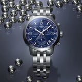 Tissot PRC 200 Chronograph Quartz Blue Dial Silver Steel Strap Watch For Men - T114.417.11.047.00