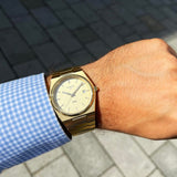 Tissot PRX Champagne Yellow Gold Dial Gold Steel Strap Watch for Men - T137.410.33.021.00