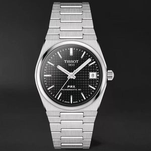 Tissot PRX Powermatic 80 Black Dial Silver Steel Strap Watch for Men - T137.207.11.051.00