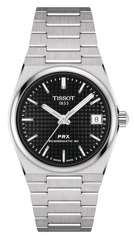 Tissot PRX Powermatic 80 Black Dial Silver Steel Strap Watch for Men - T137.207.11.051.00