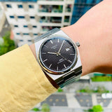 Tissot PRX Powermatic 80 Black Dial Silver Steel Strap Watch For Men - T137.407.11.051.00
