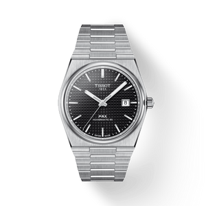 Tissot PRX Powermatic 80 Black Dial Silver Steel Strap Watch for Men - T137.407.11.051.00