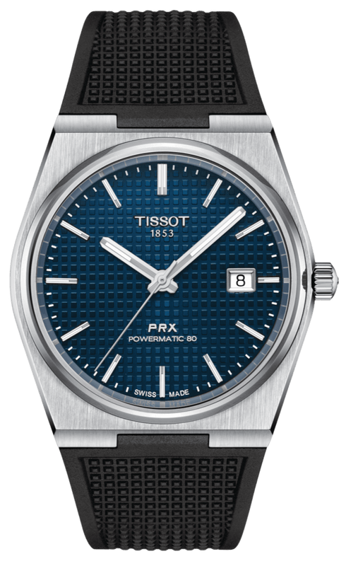 Tissot PRX Powermatic 80 Blue Dial Black Rubber Strap Watch for Men - T137.407.17.041.00