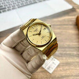 Tissot PRX Powermatic 80 Gold Dial Gold Steel Strap Watch for Men - T137.207.33.021.00