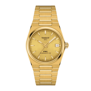 Tissot PRX Powermatic 80 Gold Dial Gold Steel Strap Watch for Men - T137.207.33.021.00